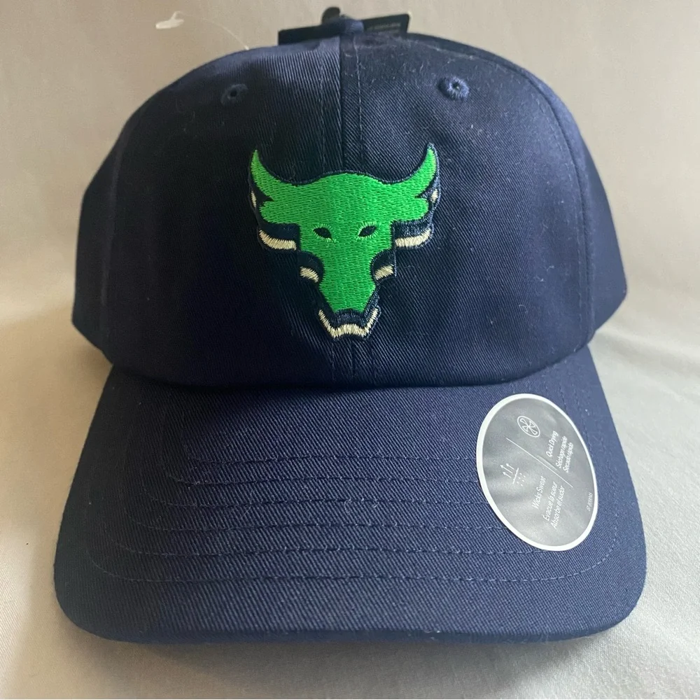 Under Armour X Project Rock Unisex Youth Hat Navy Blue Green UA Kids Boys Cap